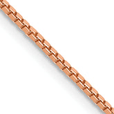 14K Rose Gold 24 inch 1.10mm Box Link with Lobster Clasp Chain